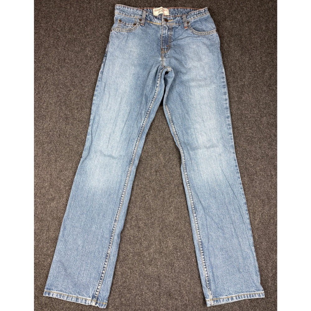 Levi Strauss Signature Womens Blue Mid Rise Straight Leg Jeans Size 6 Long